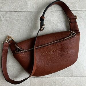 Poppy & Peonies The Sidekick Vegan Leather Crossbody Bag - Cognac
